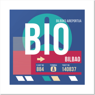 Bilbao, Spain (BIO) Airport Code Baggage Tag Posters and Art